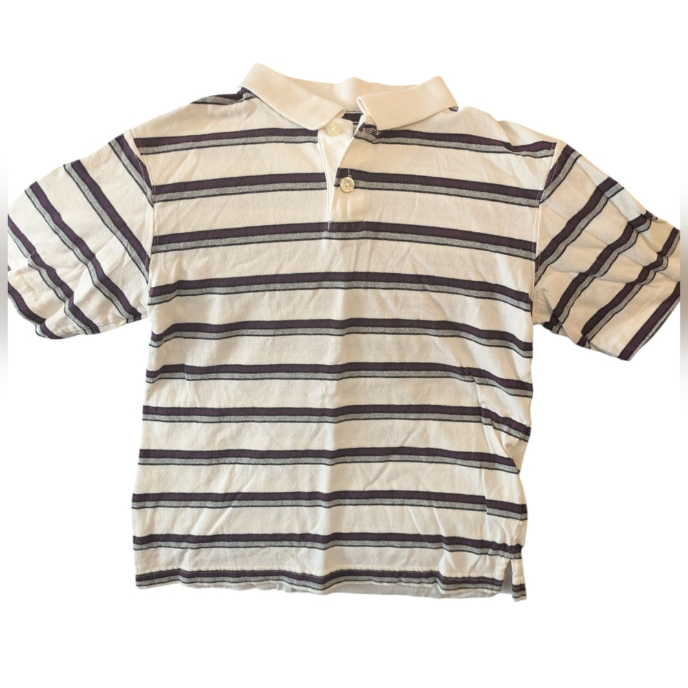 👉10/10$ White and Black Polo Shirt Classic Striped Design